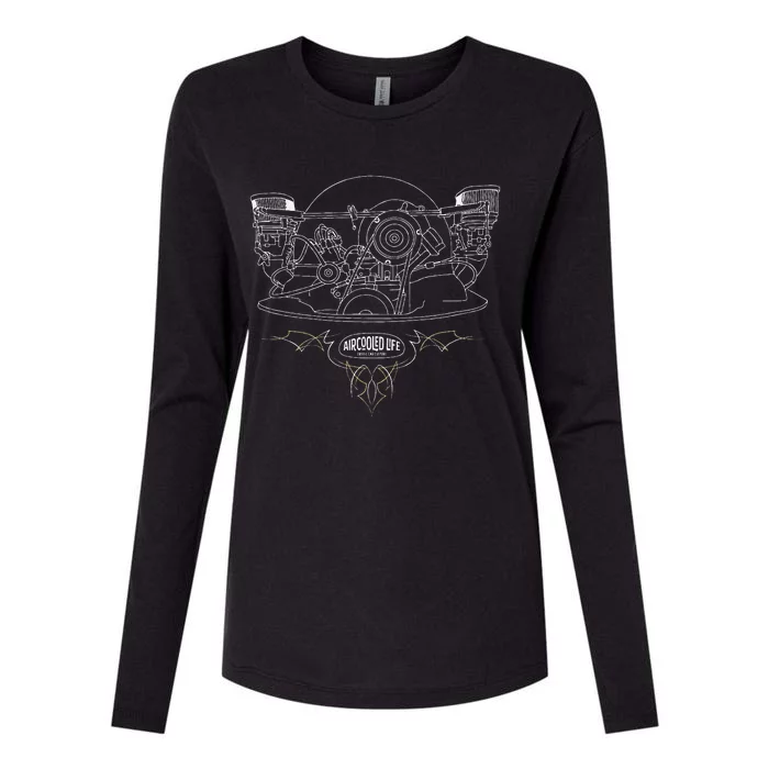 Air Cooled Classic Car Engine Vdub Aircooled Life Womens Cotton Relaxed Long Sleeve T-Shirt