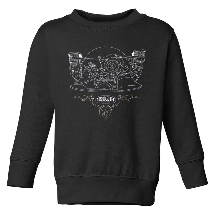 Air Cooled Classic Car Engine Vdub Aircooled Life Toddler Sweatshirt