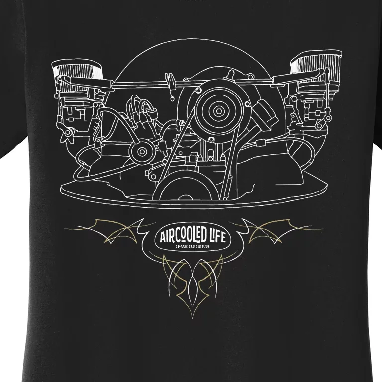 Air Cooled Classic Car Engine Vdub Aircooled Life Women's T-Shirt