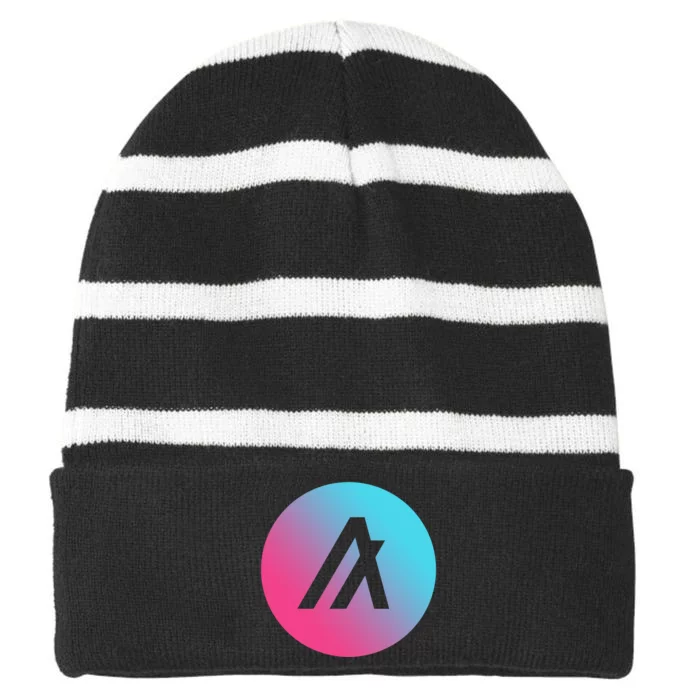 Algorand Crypto Colorful Logo Striped Beanie with Solid Band