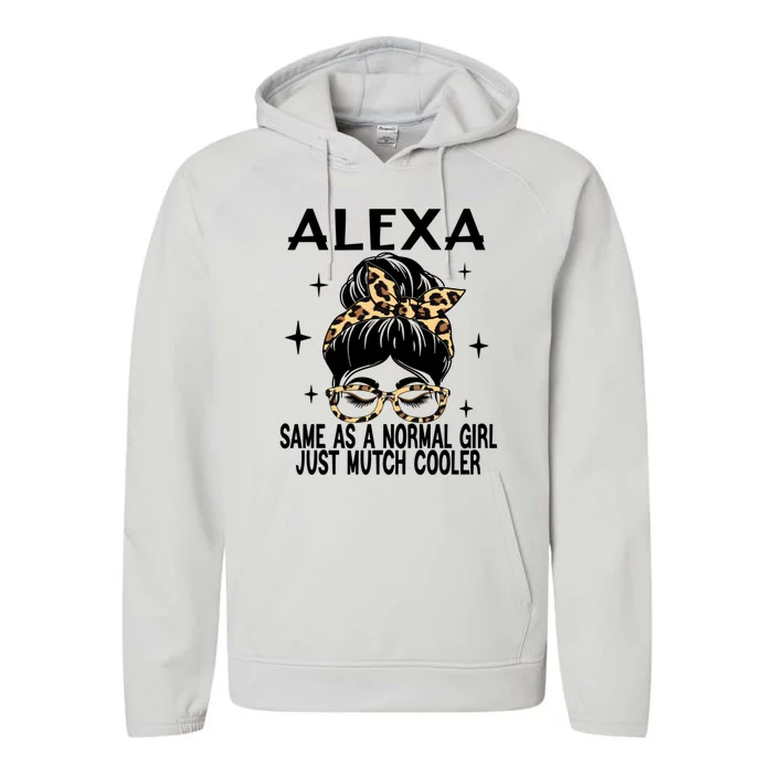 Alexa Costume Cute Definition Personalized Name Alexa Great Gift Performance Fleece Hoodie