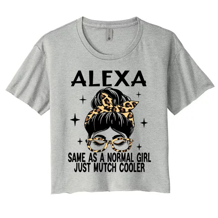 Alexa Costume Cute Definition Personalized Name Alexa Great Gift Women's Crop Top Tee