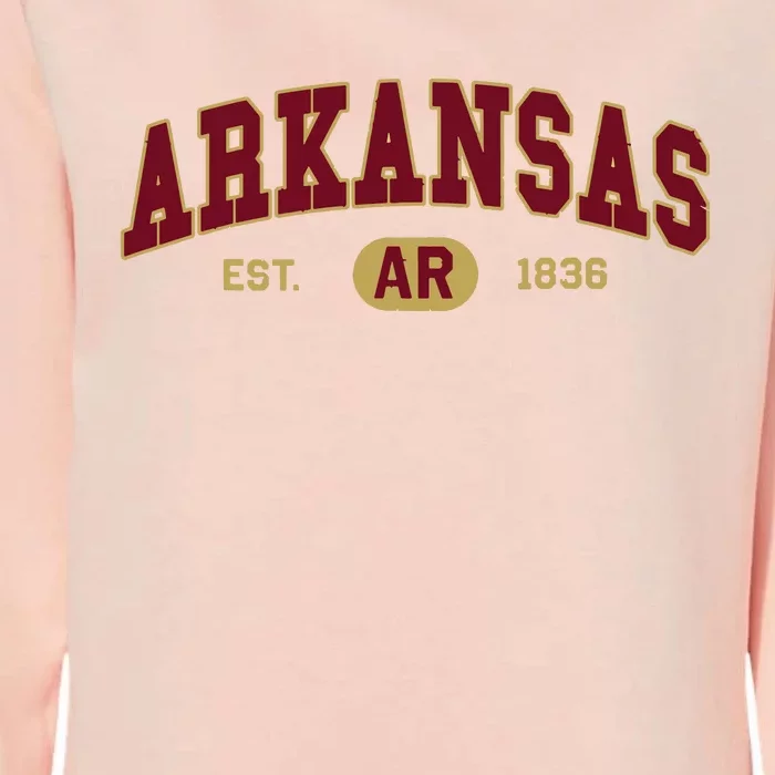 Arkansas Classic Collegiate Varsity Style Cozy Arkansas Womens California Wash Sweatshirt