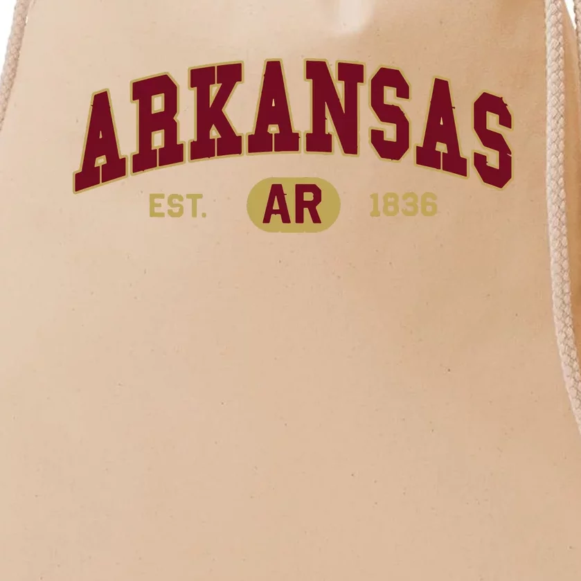 Arkansas Classic Collegiate Varsity Style Cozy Arkansas Drawstring Bag