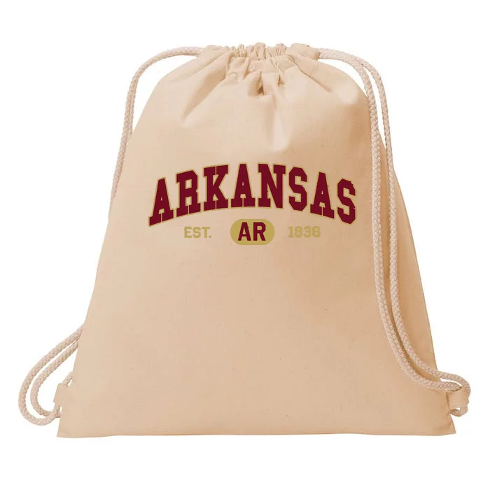 Arkansas Classic Collegiate Varsity Style Cozy Arkansas Drawstring Bag