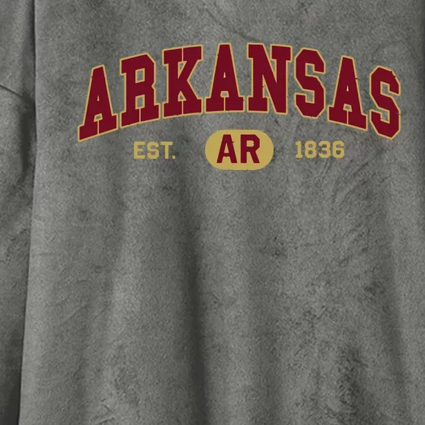 Arkansas Classic Collegiate Varsity Style Cozy Arkansas Hooded Wearable Blanket