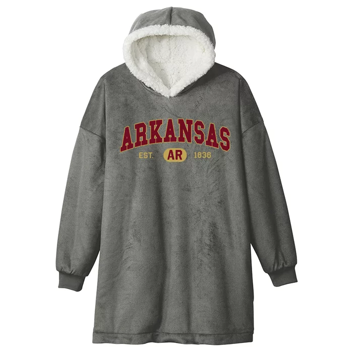 Arkansas Classic Collegiate Varsity Style Cozy Arkansas Hooded Wearable Blanket