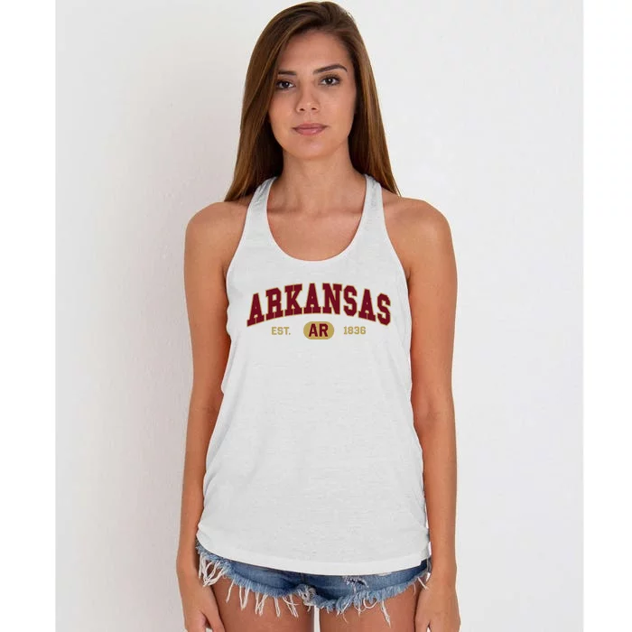 Arkansas Classic Collegiate Varsity Style Cozy Arkansas Women's Knotted Racerback Tank