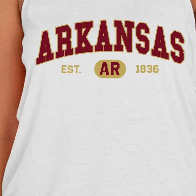 Arkansas Classic Collegiate Varsity Style Cozy Arkansas Women's Knotted Racerback Tank