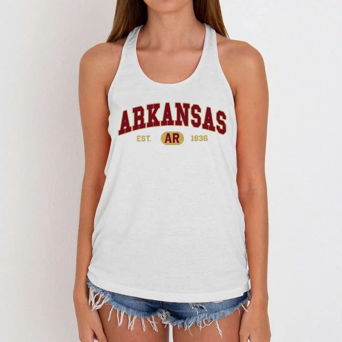 Arkansas Classic Collegiate Varsity Style Cozy Arkansas Women's Knotted Racerback Tank