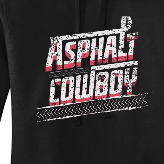 Asphalt Cowboy Cool Truck Driver Design Trucker Women's Pullover Hoodie