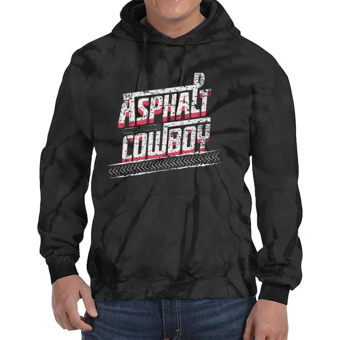 Asphalt Cowboy Cool Truck Driver Design Trucker Tie Dye Hoodie