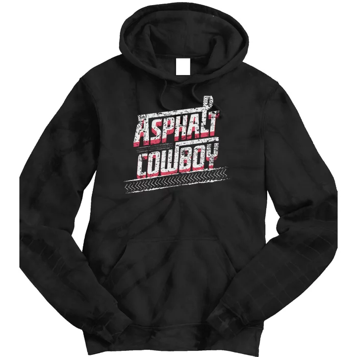 Asphalt Cowboy Cool Truck Driver Design Trucker Tie Dye Hoodie