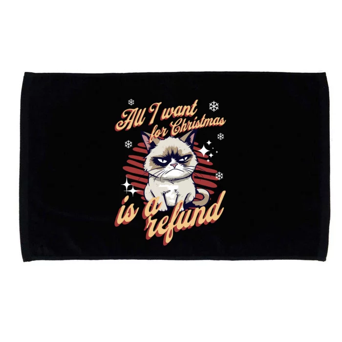 Angry Cat Christmas Meme: All I Want Ugly Christmas Cat Gift Microfiber Hand Towel