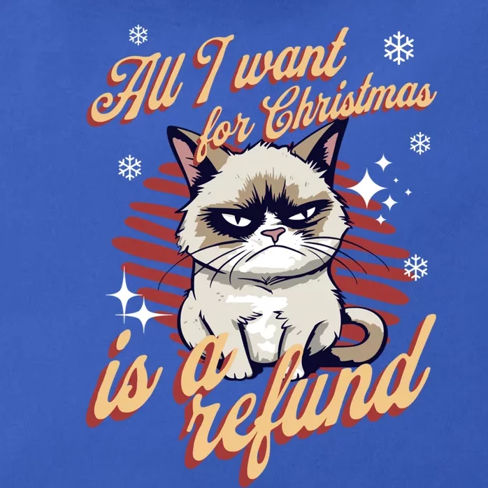 Angry Cat Christmas Meme: All I Want Ugly Christmas Cat Gift Zip Tote Bag