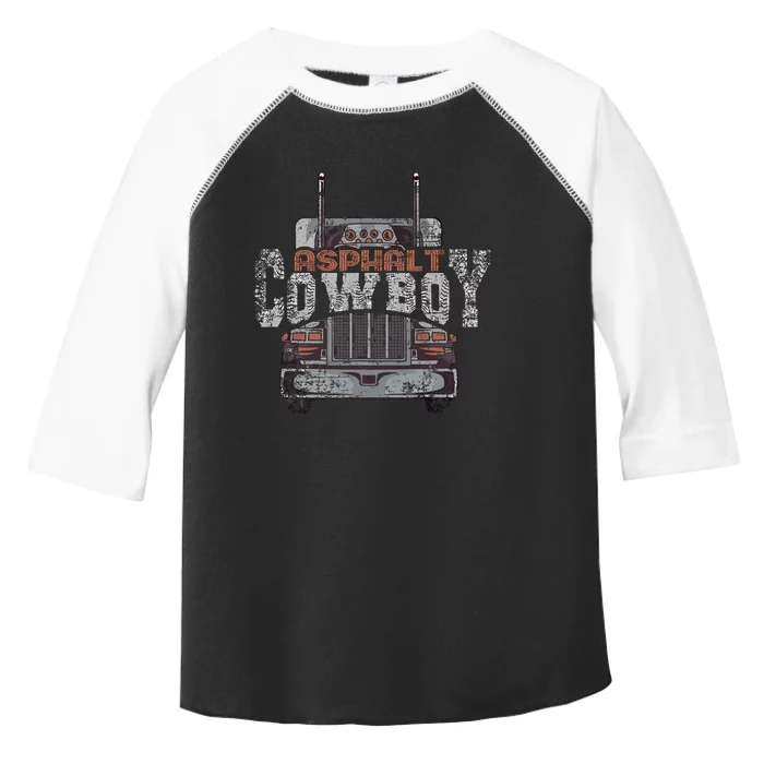 Asphalt Cowboy Cool Truck Driver Design Trucker Toddler Fine Jersey T-Shirt