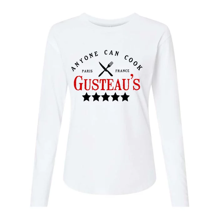 Anyone Can Cook Gusteau's Paris France Womens Cotton Relaxed Long Sleeve T-Shirt