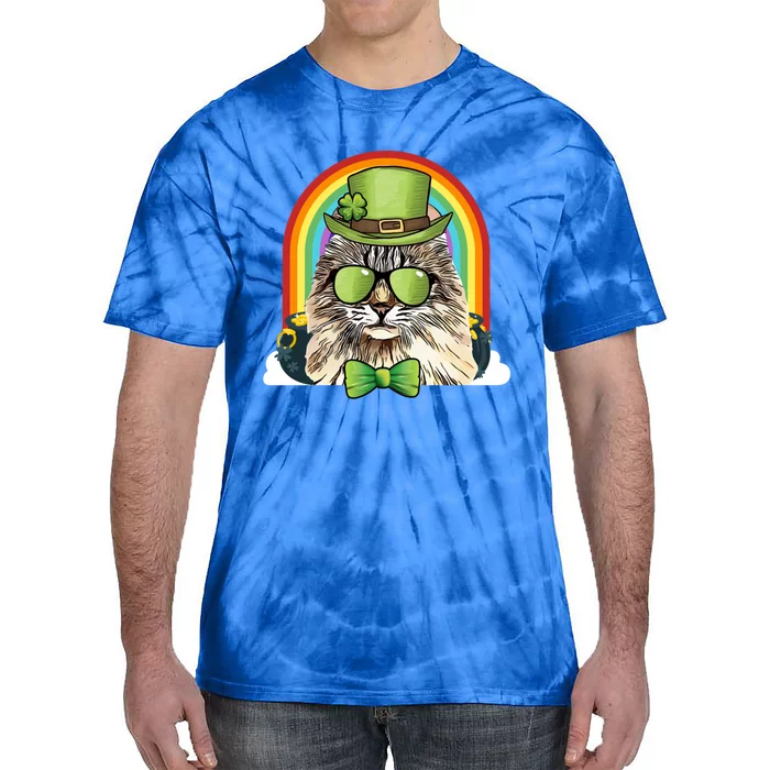 American Curl Cat Leprechaun Funny St Patricks Day Meaningful Gift Tie-Dye T-Shirt