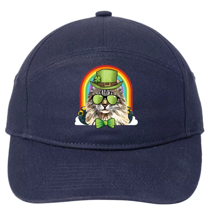 American Curl Cat Leprechaun Funny St Patricks Day Meaningful Gift 7-Panel Snapback Hat