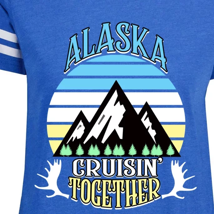 Alaska Cruise Cruisin' Together Family Or Friends Group Cute Gift Enza Ladies Jersey Football T-Shirt