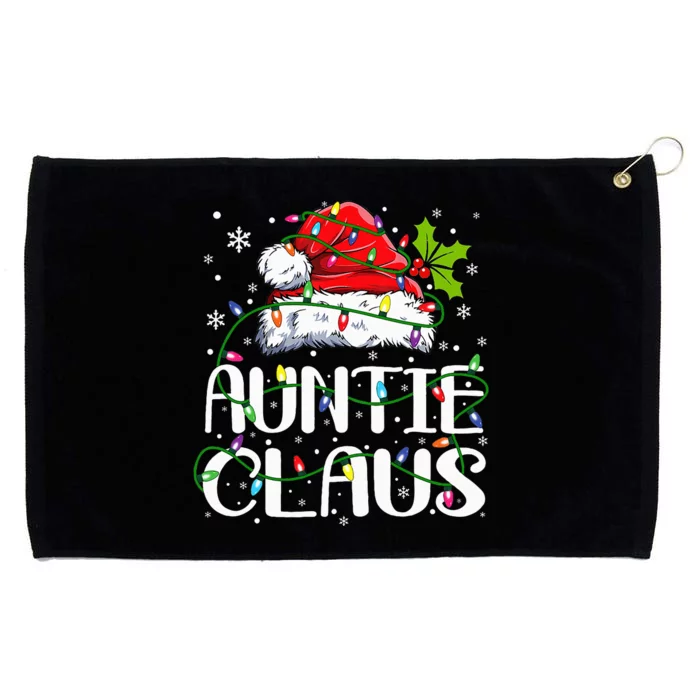 Auntie Claus Christmas Lights Pajama Family Matching Grommeted Golf Towel