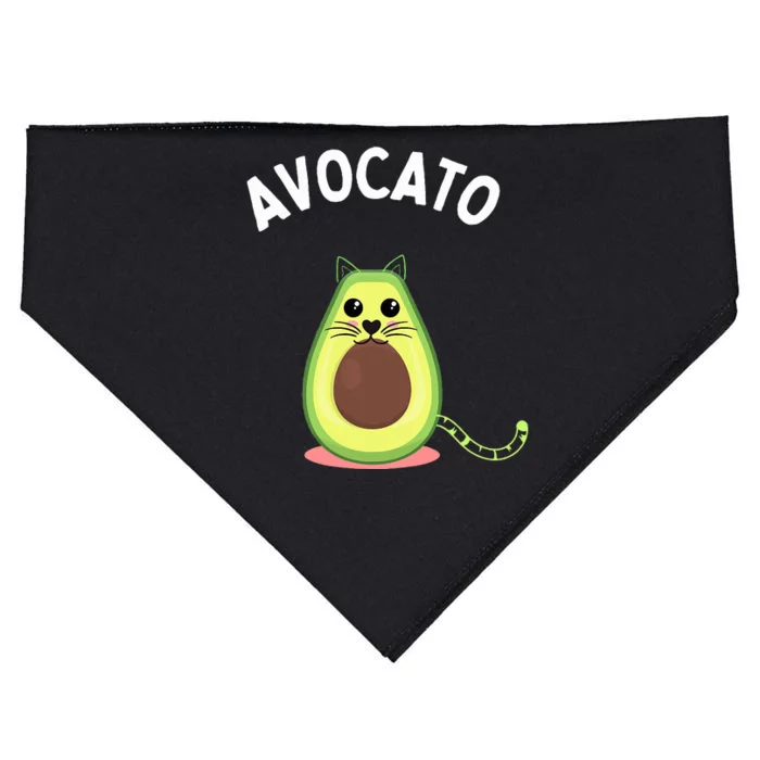 Avocato Cute Cat Avocado Lover USA-Made Doggie Bandana