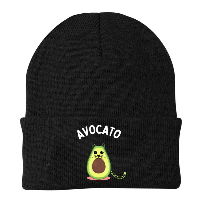 Avocato Cute Cat Avocado Lover Knit Cap Winter Beanie