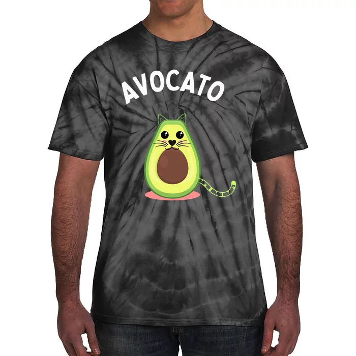 Avocato Cute Cat Avocado Lover Tie-Dye T-Shirt