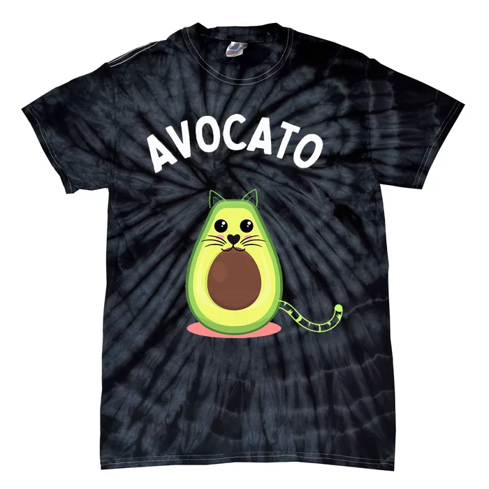 Avocato Cute Cat Avocado Lover Tie-Dye T-Shirt