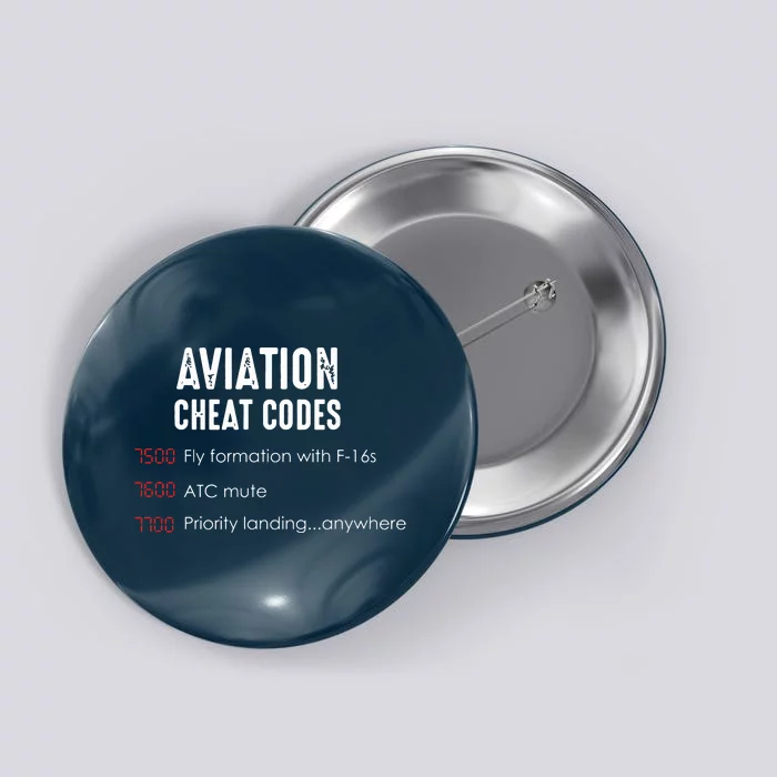 Aviation Cheat Codes Funny Shirts For Pilots And ATC Button