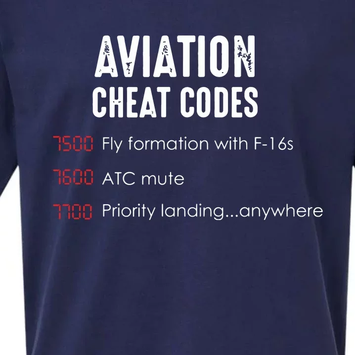 Aviation Cheat Codes Funny Shirts For Pilots And ATC Sueded Cloud Jersey T-Shirt