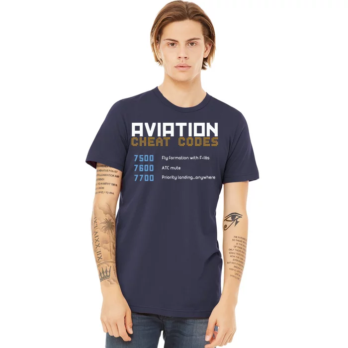 Aviation Cheat Codes Shirts Aviation Tee Pilot Tee Premium T-Shirt