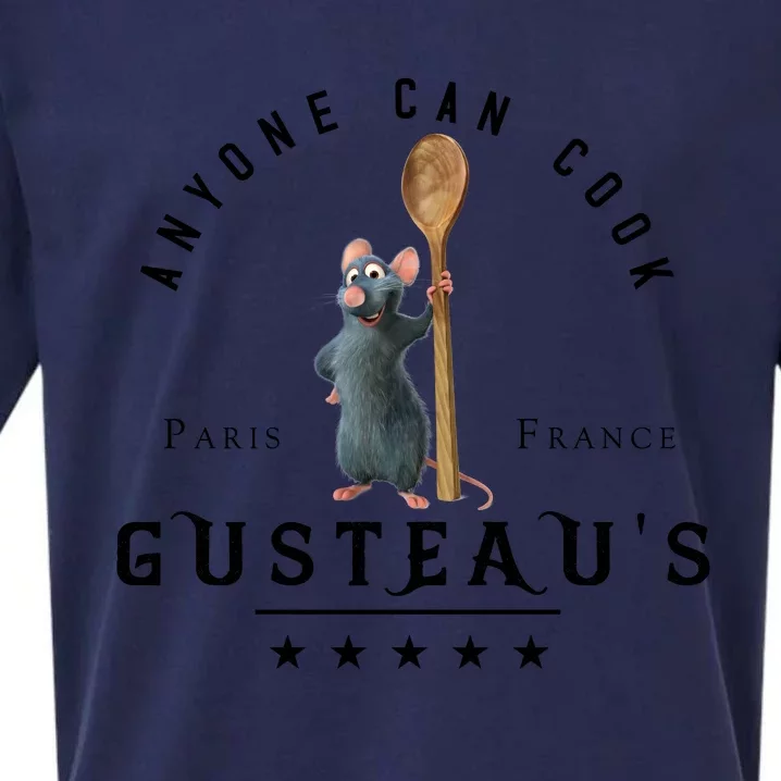 Anyone Can Cook Paris France Gusteaus Mouse Funny Chef Gifts Sueded Cloud Jersey T-Shirt