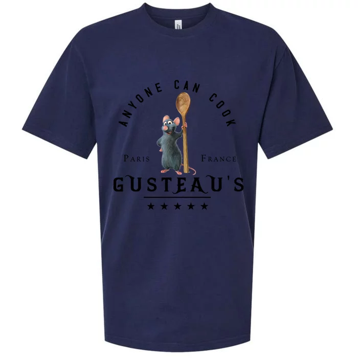 Anyone Can Cook Paris France Gusteaus Mouse Funny Chef Gifts Sueded Cloud Jersey T-Shirt