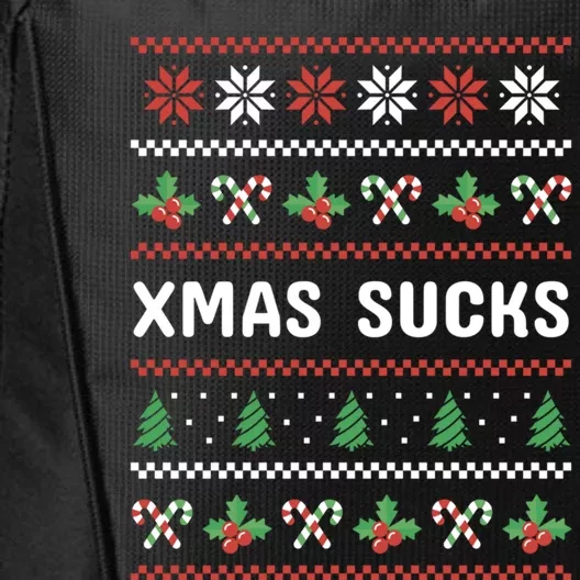 Anti Christmas Christmas Sucks Ugly Funny Gift City Backpack