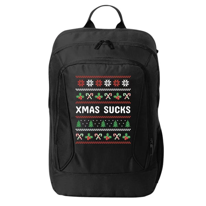 Anti Christmas Christmas Sucks Ugly Funny Gift City Backpack