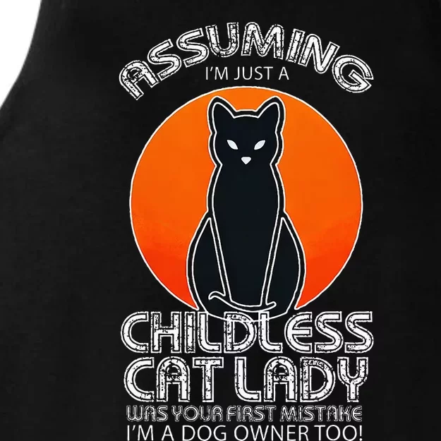 Assuming Childless Cat Lady Dog And Cat Owners Halloween Ladies Tri-Blend Wicking Tank