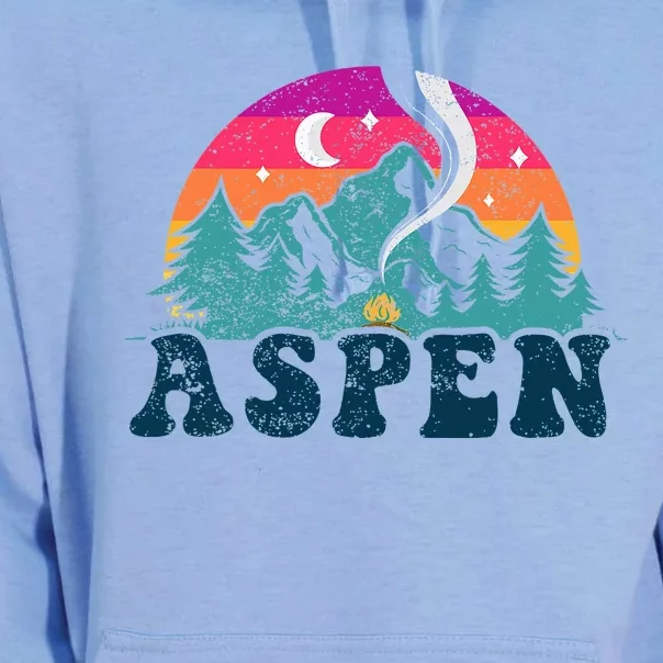 Aspen Colorado Co Mountain Skiing Vintage 80s Aspen Ski Unisex Surf Hoodie