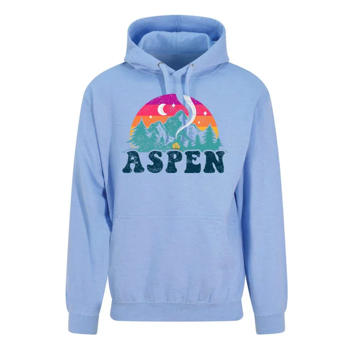 Aspen Colorado Co Mountain Skiing Vintage 80s Aspen Ski Unisex Surf Hoodie