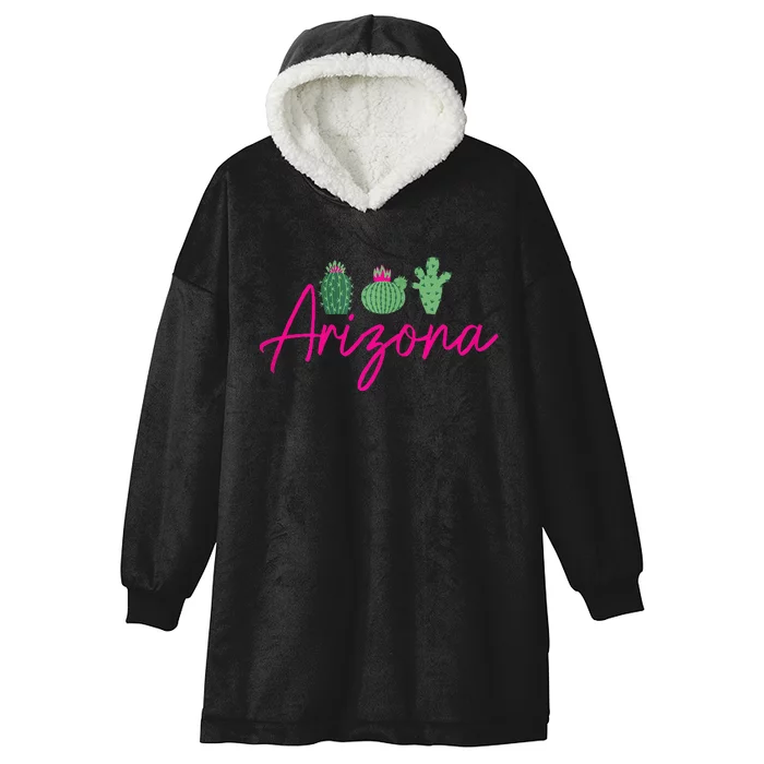 Arizona Cactus Cute Az Pride Hooded Wearable Blanket