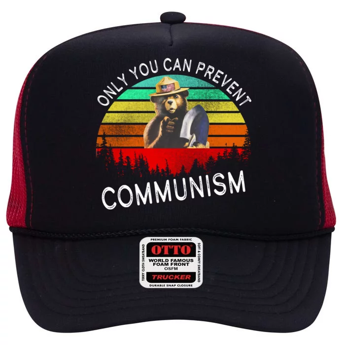 Anti Communism Capitalism Antisocialist Bear High Crown Mesh Trucker Hat