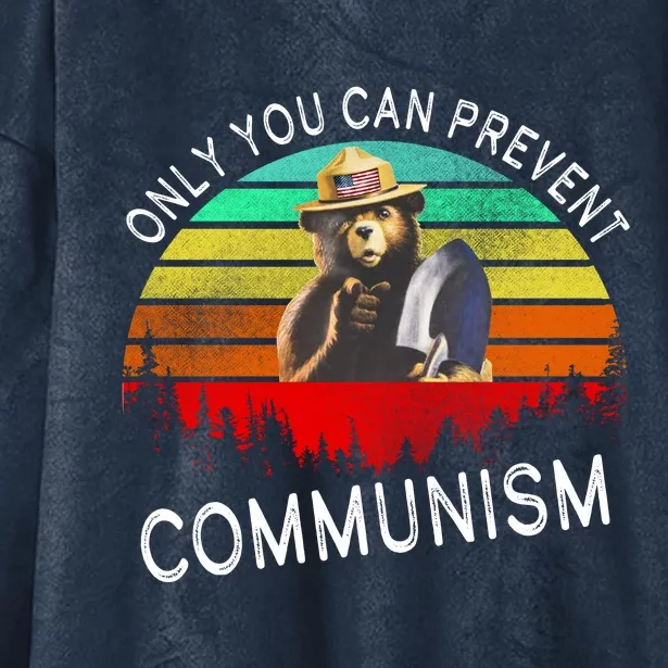 Anti Communism Capitalism Antisocialist Bear Hooded Wearable Blanket