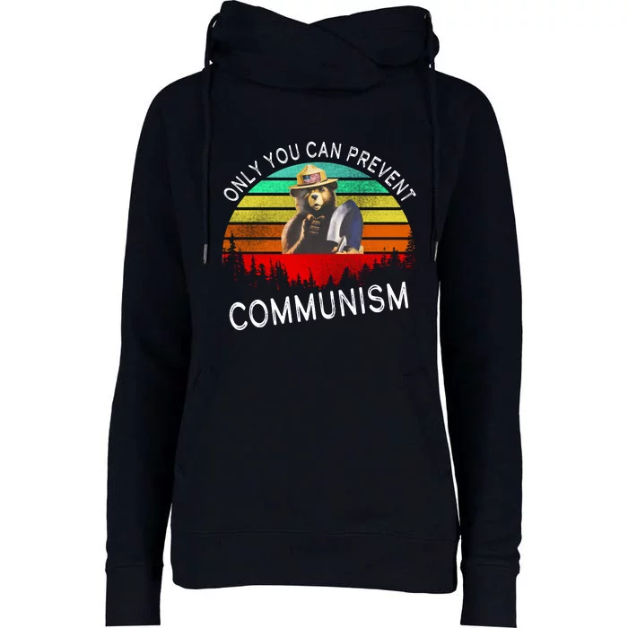 Anti Communism Capitalism Antisocialist Bear Womens Funnel Neck Pullover Hood