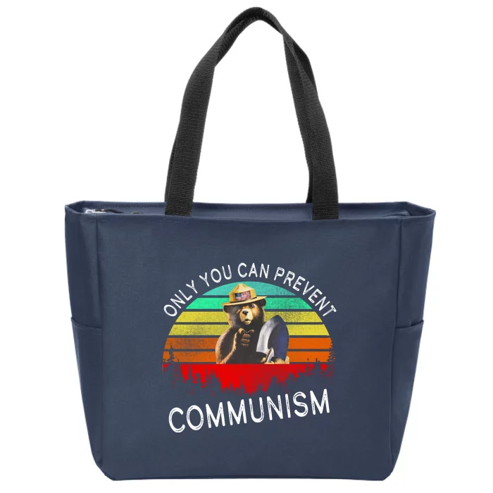 Anti Communism Capitalism Antisocialist Bear Zip Tote Bag