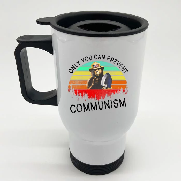 Anti Communism Capitalism Antisocialist Bear Front & Back Stainless Steel Travel Mug