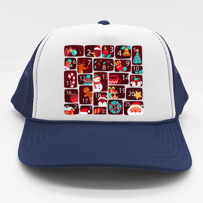 Advent Calendar Count Down Christmas Funny Matching Trucker Hat