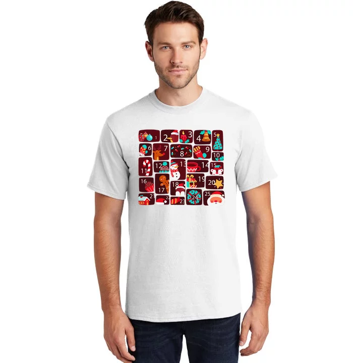 Advent Calendar Count Down Christmas Funny Matching Tall T-Shirt