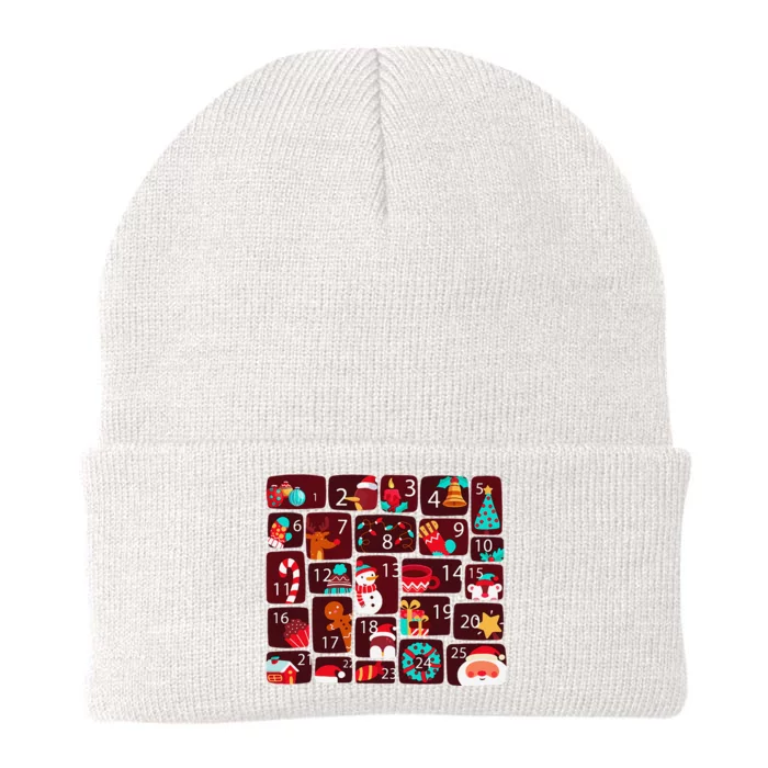 Advent Calendar Count Down Christmas Funny Matching Knit Cap Winter Beanie