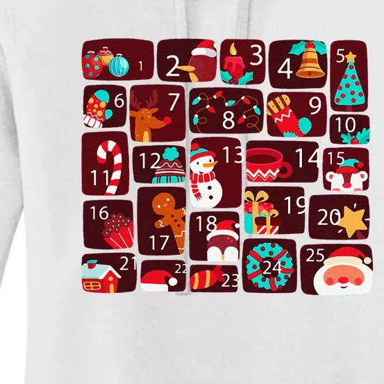 Advent Calendar Count Down Christmas Funny Matching Women's Pullover Hoodie