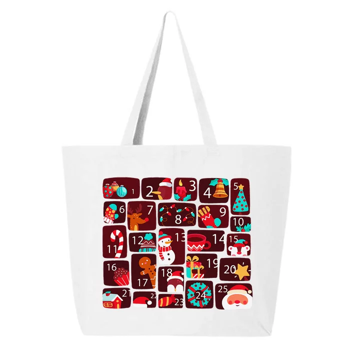 Advent Calendar Count Down Christmas Funny Matching 25L Jumbo Tote